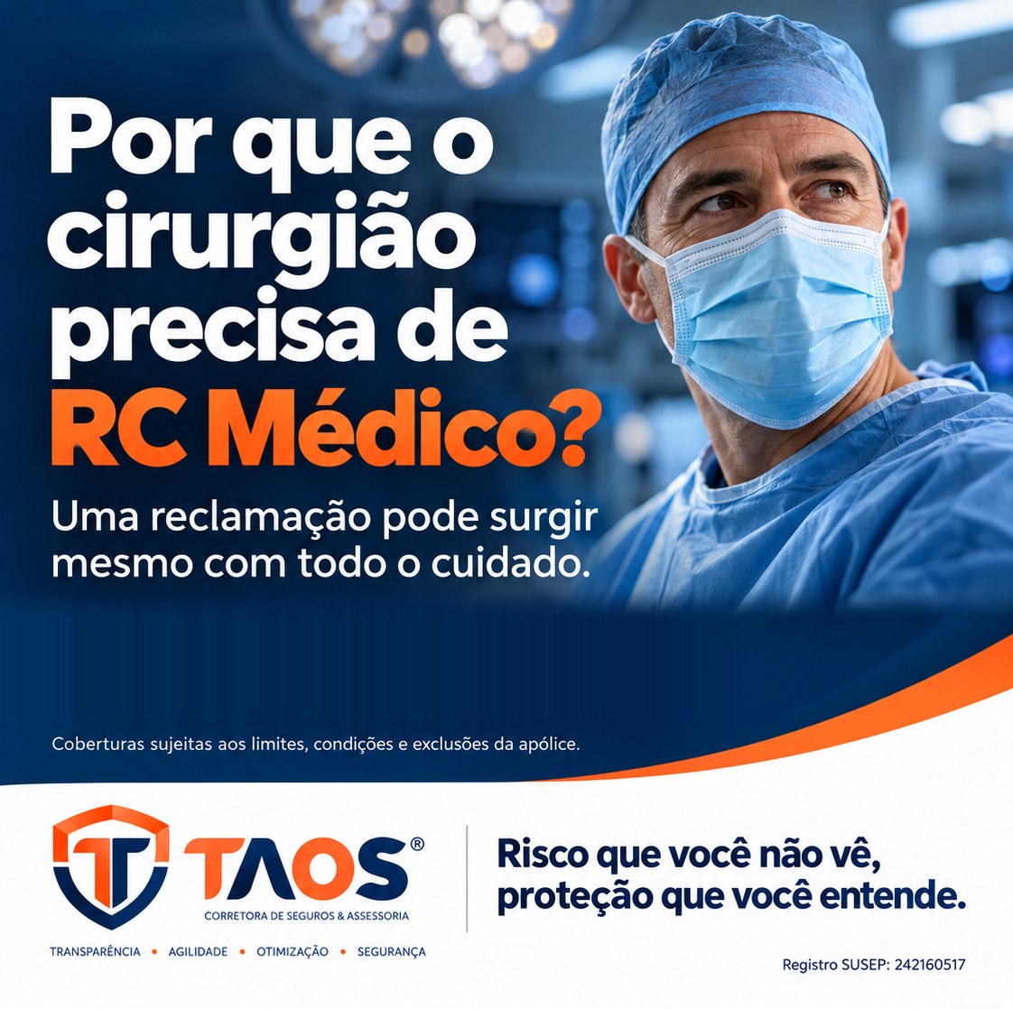 Por que o cirurgião precisa de RC Médico? Uma reclamação pode surgir mesmo com todo o cuidado.